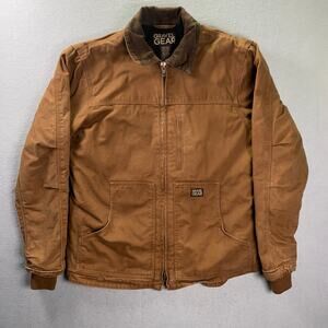 Gravel Gear Chore Coat Men’s Medium Duck Canvas Work Jacket Heavyweight Brown